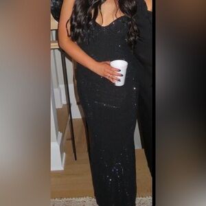 Meshki Black Diamond Midi Dress